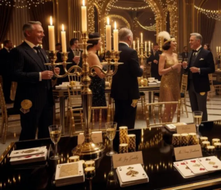 Tematicky vyzdobený večer s dekoracemi, osvětlením a elegantním barem